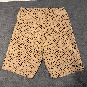 Sarah’s Day White Fox Boutique Tan and Black Polka Dot Bike Shorts